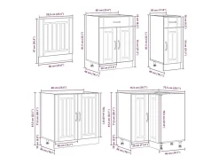 Mueble cocina Lucca gris hormigón 11 pzas madera contrachapada