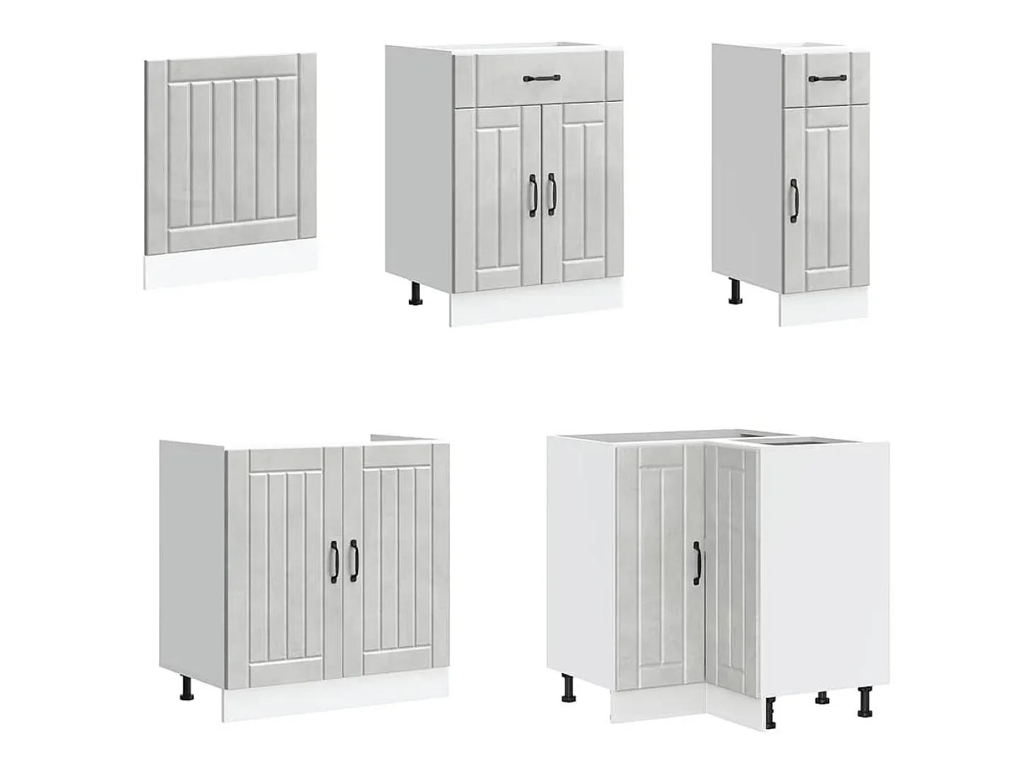 Mueble cocina Lucca gris hormigón 11 pzas madera contrachapada