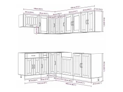 Mueble cocina Lucca gris hormigón 11 pzas madera contrachapada
