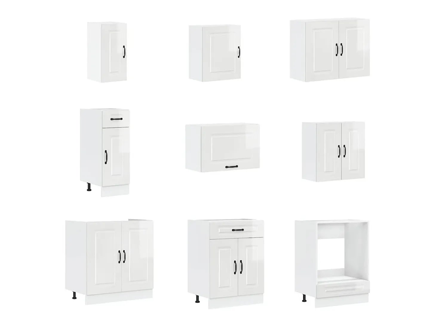 Mueble cocina Porto blanco brillo 14 pzas madera contrachapada