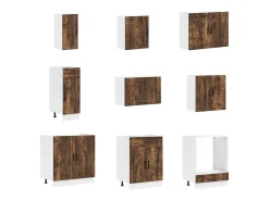 Mueble cocina Porto roble ahumado 14 pzas madera contrachapada