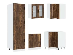 Mueble cocina Porto roble ahumado 14 pzas madera contrachapada