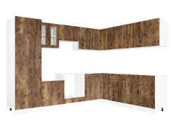 Mueble cocina Porto roble ahumado 14 pzas madera contrachapada