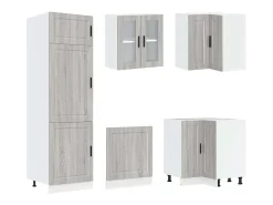Mueble cocina Porto sonoma gris 14 pzas madera contrachapada