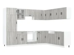 Mueble cocina Porto sonoma gris 14 pzas madera contrachapada