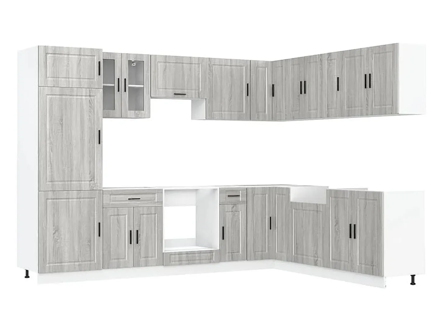 Mueble cocina Porto sonoma gris 14 pzas madera contrachapada