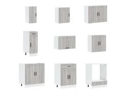 Mueble cocina Porto sonoma gris 14 pzas madera contrachapada