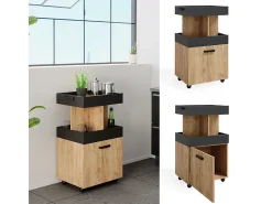 Mueble con ruedas roble dorado 50x41x88.6
