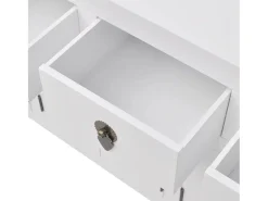 Mueble consola aparador buffet estilo chino en madera maciza blanca 4402004
