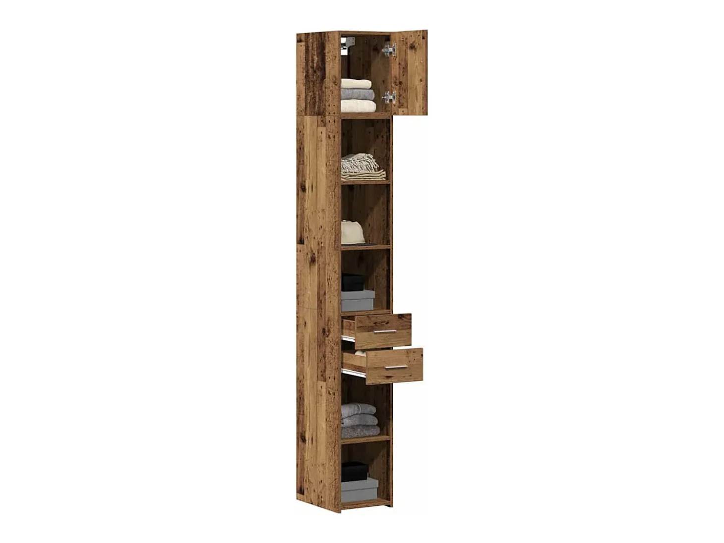 Mueble de almacenaje antiguo de madera 30x42,5x225 cm madera reconstituida