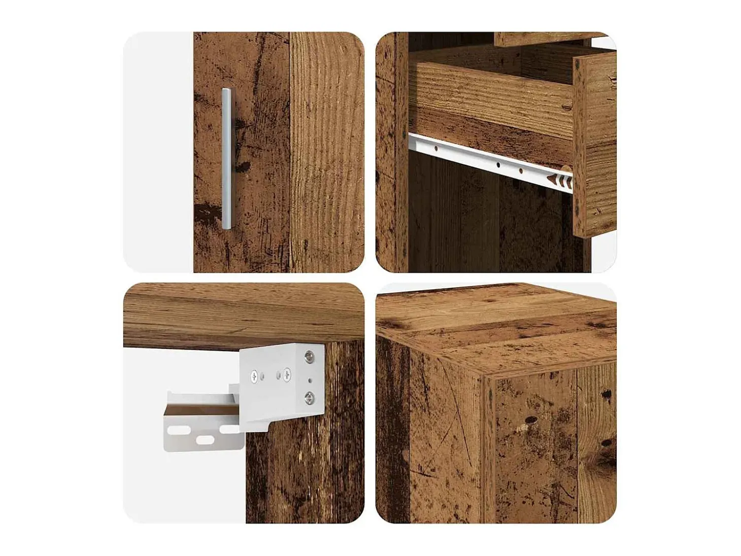 Mueble de almacenaje antiguo de madera 30x42,5x225 cm madera reconstituida