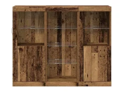 Mueble de almacenaje con luces LED madera vieja 123x37x100 cm madera de ingeniería
