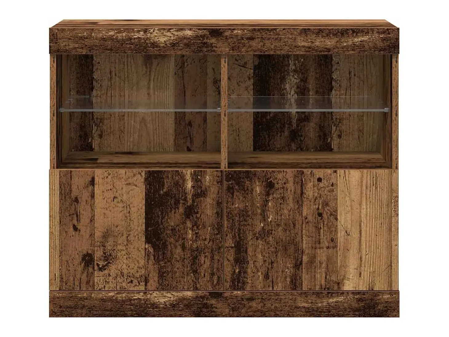 Mueble de almacenaje con luces LED Madera antigua 81x37x67 cm