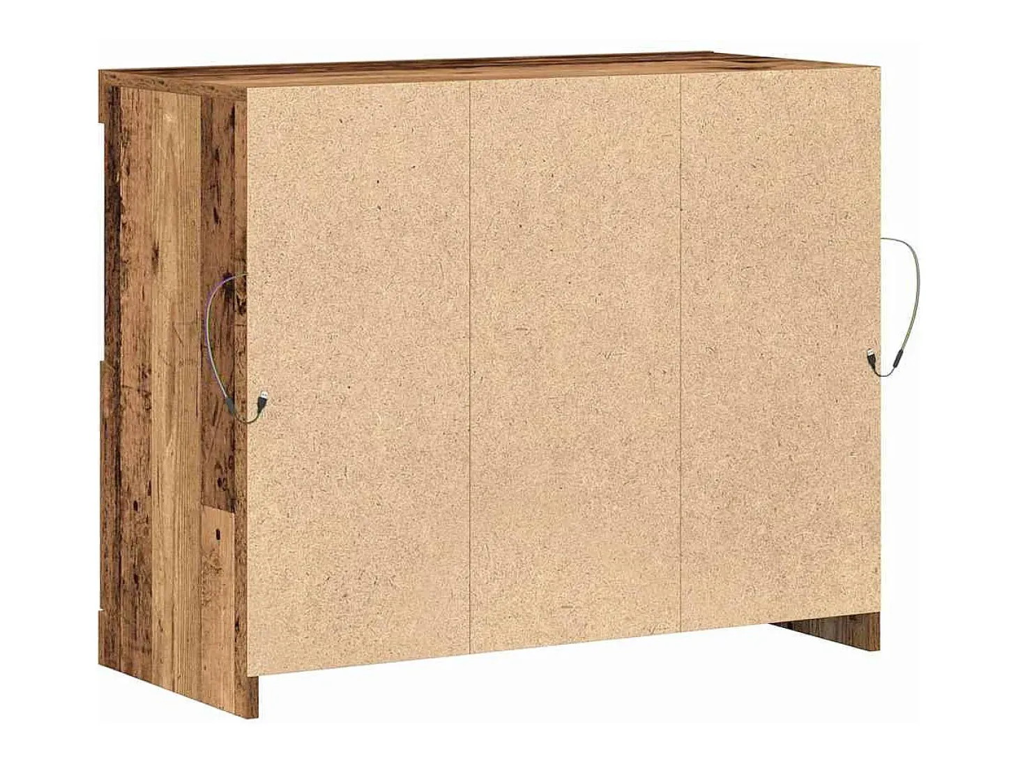 Mueble de almacenaje con luces LED Madera antigua 81x37x67 cm