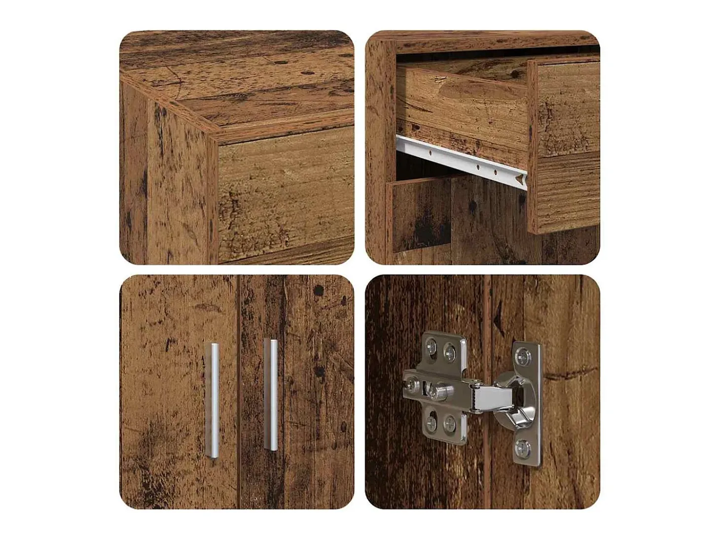 Mueble de almacenaje de madera antigua 80x42,5x93,5 cm en madera de ingeniería