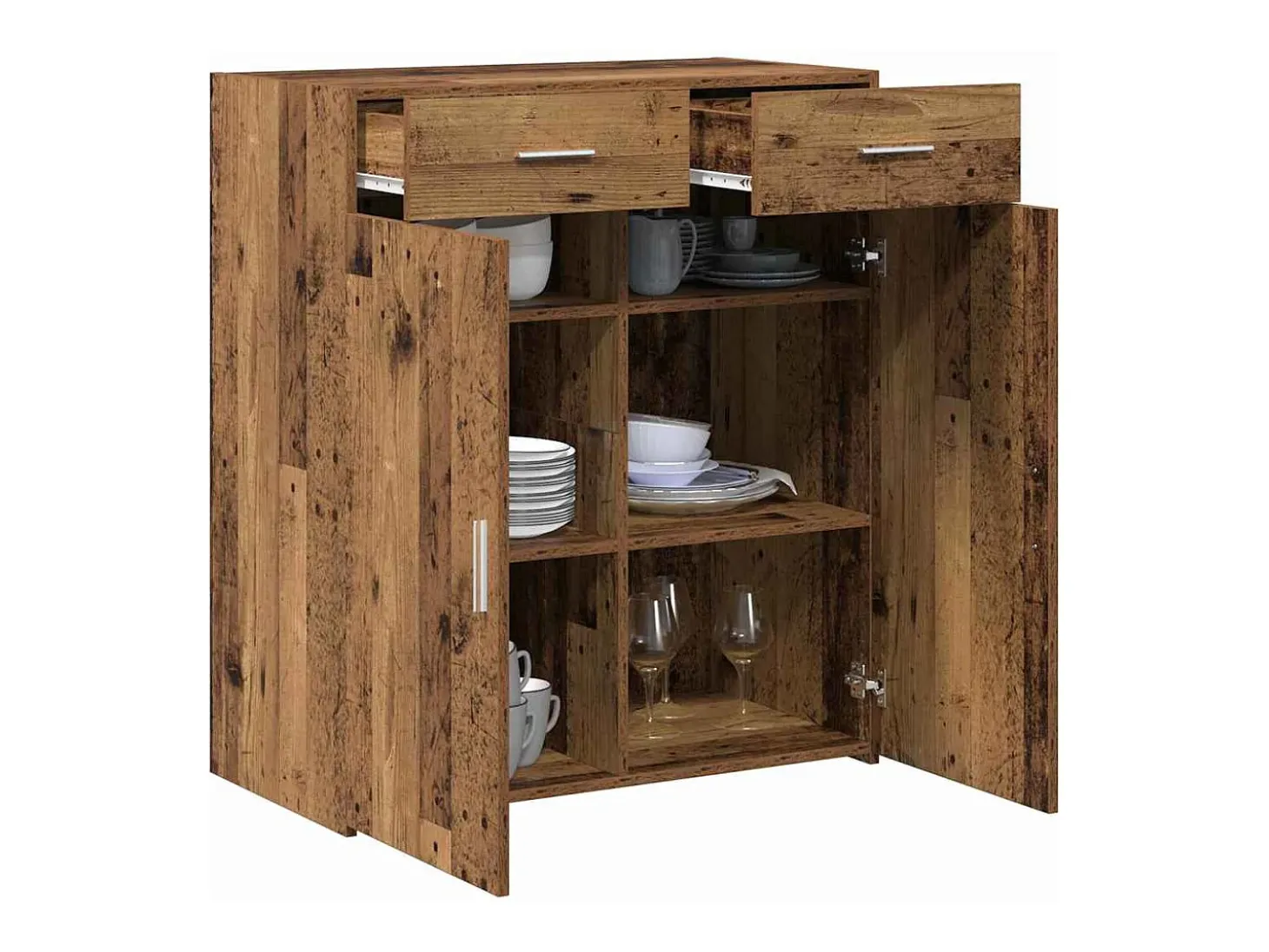 Mueble de almacenaje de madera antigua 80x42,5x93,5 cm en madera de ingeniería