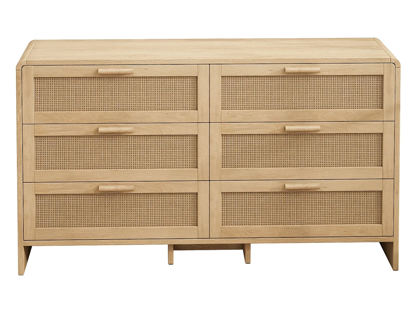 Mueble de almacenaje de ratán en forma de arco con 6 cajones - para salón o cocina - natural