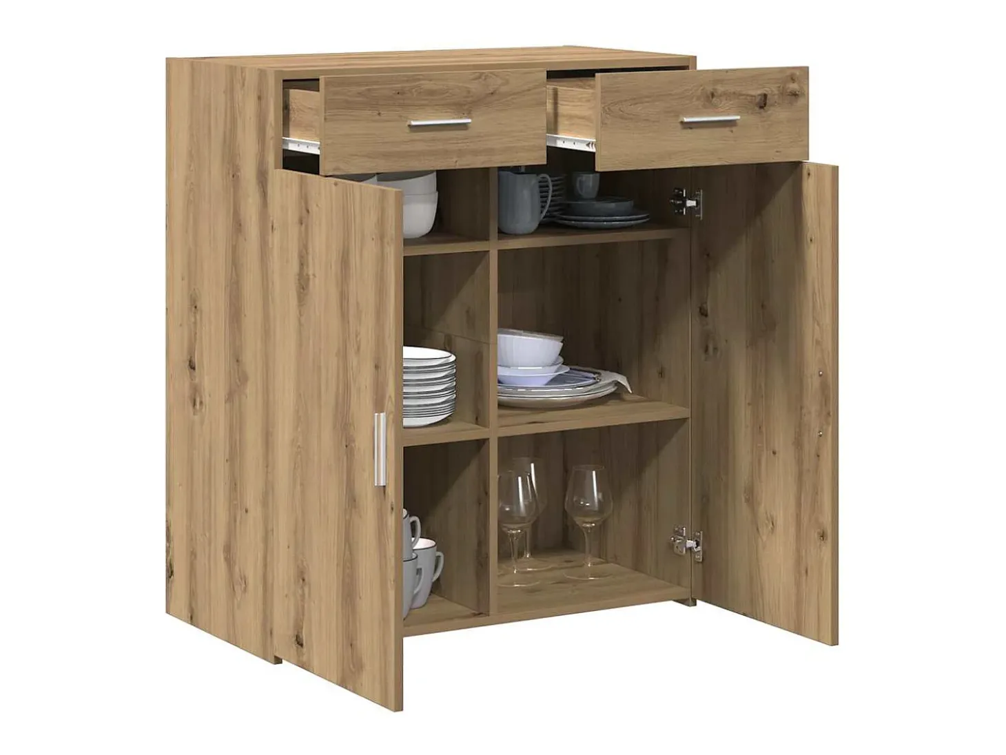 Mueble de almacenaje de roble 80x42,5x93,5 cm Madera de ingeniería