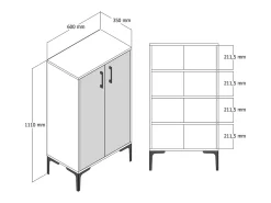 Mueble de almacenaje estilo industrial YANKA