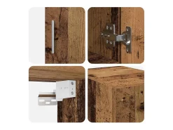 Mueble de almacenaje estrecho Madera vieja 30x42,5x225 cm Madera de ingeniería