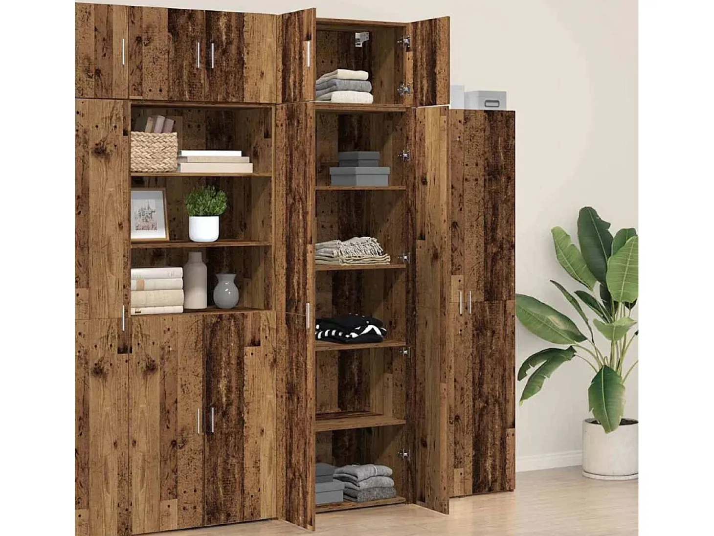 Mueble de almacenaje Madera antigua 70x42,5x225 cm Madera de ingeniería