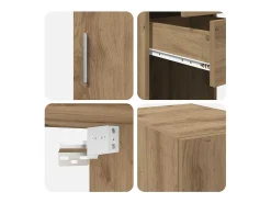 Mueble de almacenaje Slim Roble artesanal 30x42,5x225 cm Madera de ingeniería