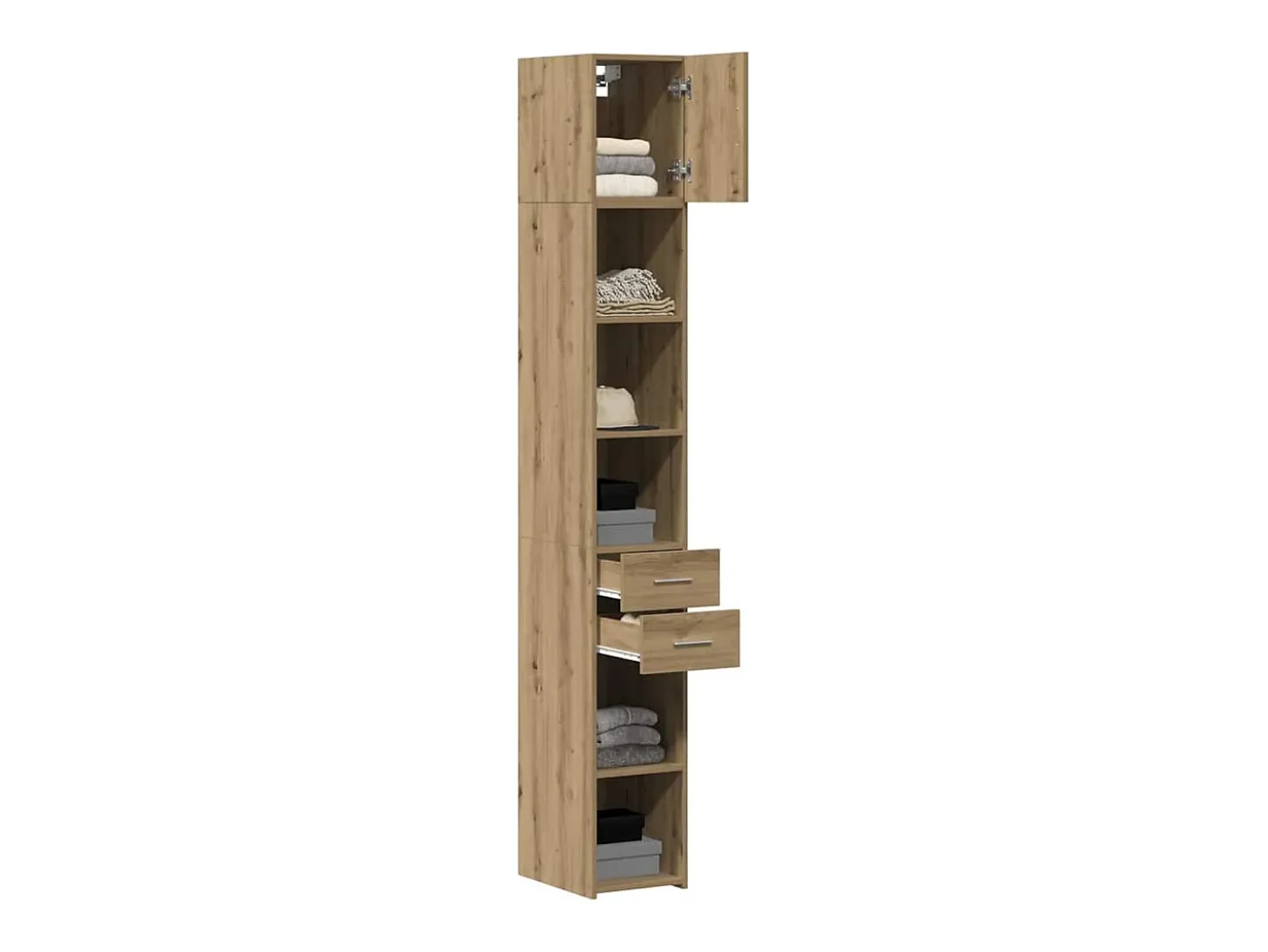 Mueble de almacenaje Slim Roble artesanal 30x42,5x225 cm Madera de ingeniería