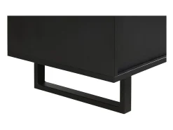 Mueble de almacenamiento XL LOFT – 3 puertas y 1 nicho – Negro y roble claro – Patas de metal – L127 x H180 x P50 cm
