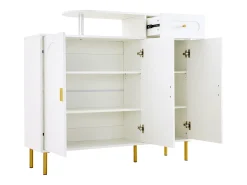 Mueble de baño triangular - 36,5 x 24,5 x 170 cm - 3 compartimentos + 2 puertas - MDF - gris