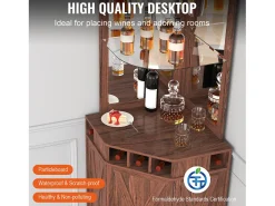 Mueble de Bar Industrial SucceBuy, con Soporte para Copas de Licor y Vasos, Mueble de Bar para Café de Madera Rústica Independiente para Salón, Bar Doméstico