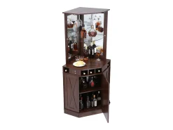 Mueble de Bar Industrial SucceBuy, con Soporte para Copas de Licor y Vasos, Mueble de Bar para Café de Madera Rústica Independiente para Salón, Bar Doméstico