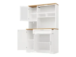 Mueble de cocina - 104x40x180 cm - con 4 puertas y 1 cajón - con iluminación LED - Blanco