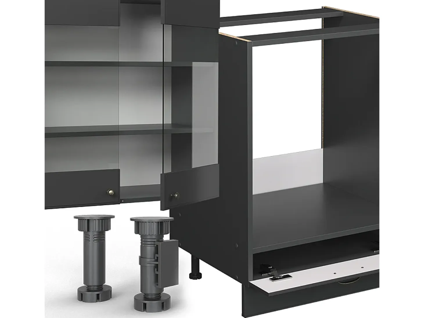 Mueble de cocina antracita-oro landhaus 355x60x81.6 fame-line