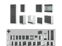 Mueble de cocina antracita casa de campo/blanco 300x60x81.6 fame-line