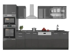 Mueble de cocina antracita brillo intenso/antracita 300x46x81.6 r-line