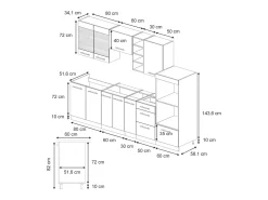 Mueble de cocina antracita alto brillo 280x60x81.6 fame-line