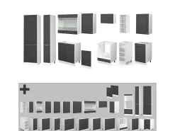 Mueble de cocina antracita-oro/blanco 355x46x81.6 fame-line