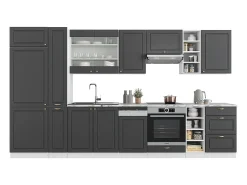 Mueble de cocina antracita-oro/blanco 355x46x81.6 fame-line