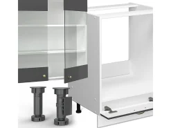 Mueble de cocina antracita-oro/blanco 355x46x81.6 fame-line
