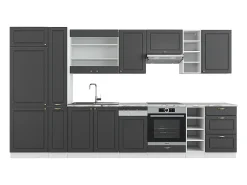 Mueble de cocina antracita-oro/blanco 355x46x81.6 fame-line