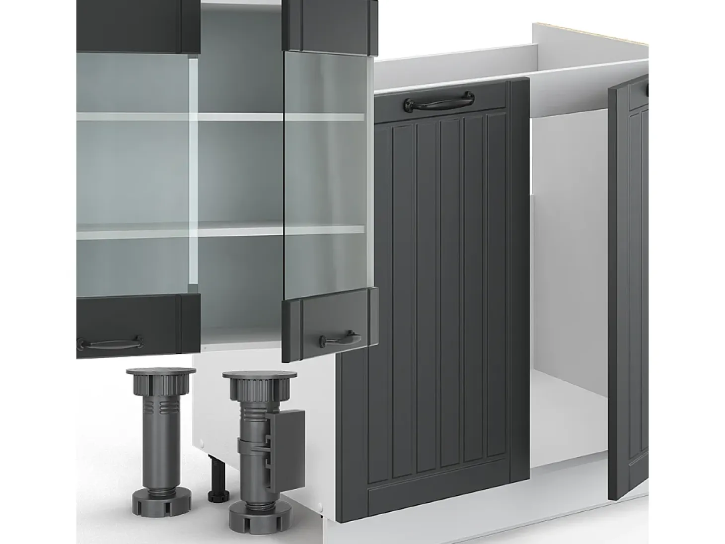 Mueble de cocina antracita casa de campo/blanco 300x60x81.6 fame-line