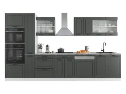 Mueble de cocina antracita casa de campo/blanco 350x60x81.6 r-line