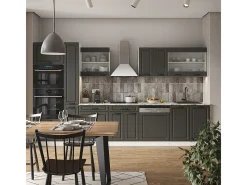 Mueble de cocina antracita casa de campo/blanco 350x60x81.6 r-line