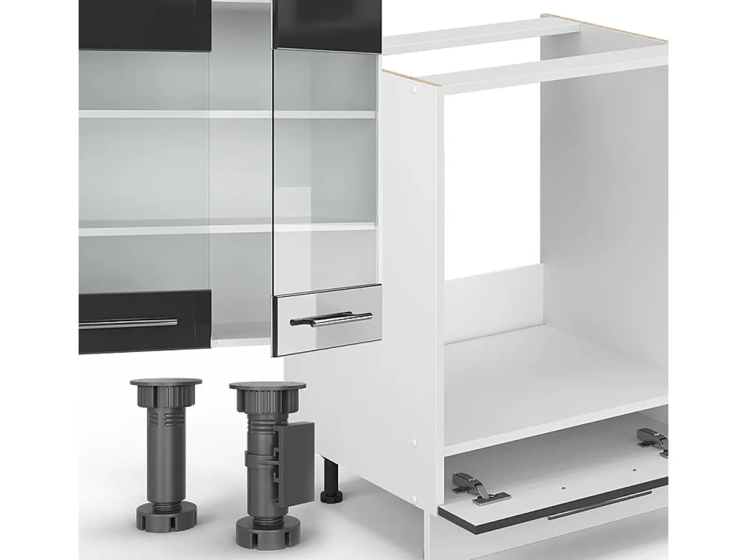 Mueble de cocina antracita brillo intenso/blanco 300x60x81.6 fame-line