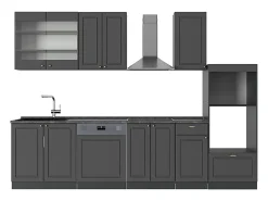 Mueble de cocina antracita-oro landhaus 300x60x81.6 fame-line