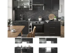 Mueble de cocina antracita brillo intenso/blanco 235x60x81.6 fame-line