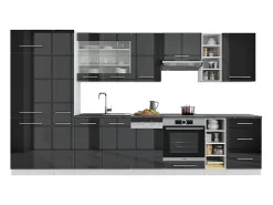 Mueble de cocina antracita brillo intenso/blanco 355x60x81.6 fame-line