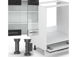 Mueble de cocina antracita brillo intenso/blanco 355x60x81.6 fame-line