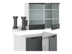 Mueble de cocina antracita casa de campo/blanco 240x60x81.6 fame-line
