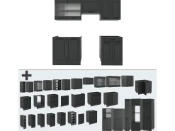 Mueble de cocina antracita casa de campo/antracita 200x60x81.6 r-line